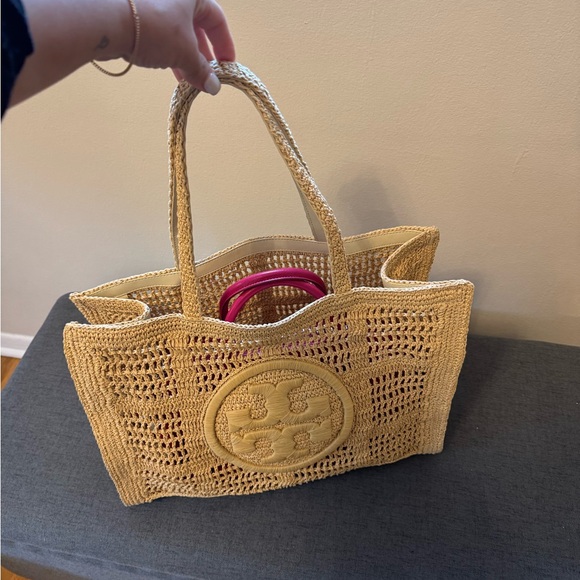 Tory Burch Tan Woven Tote Bag - Picture 10 of 11